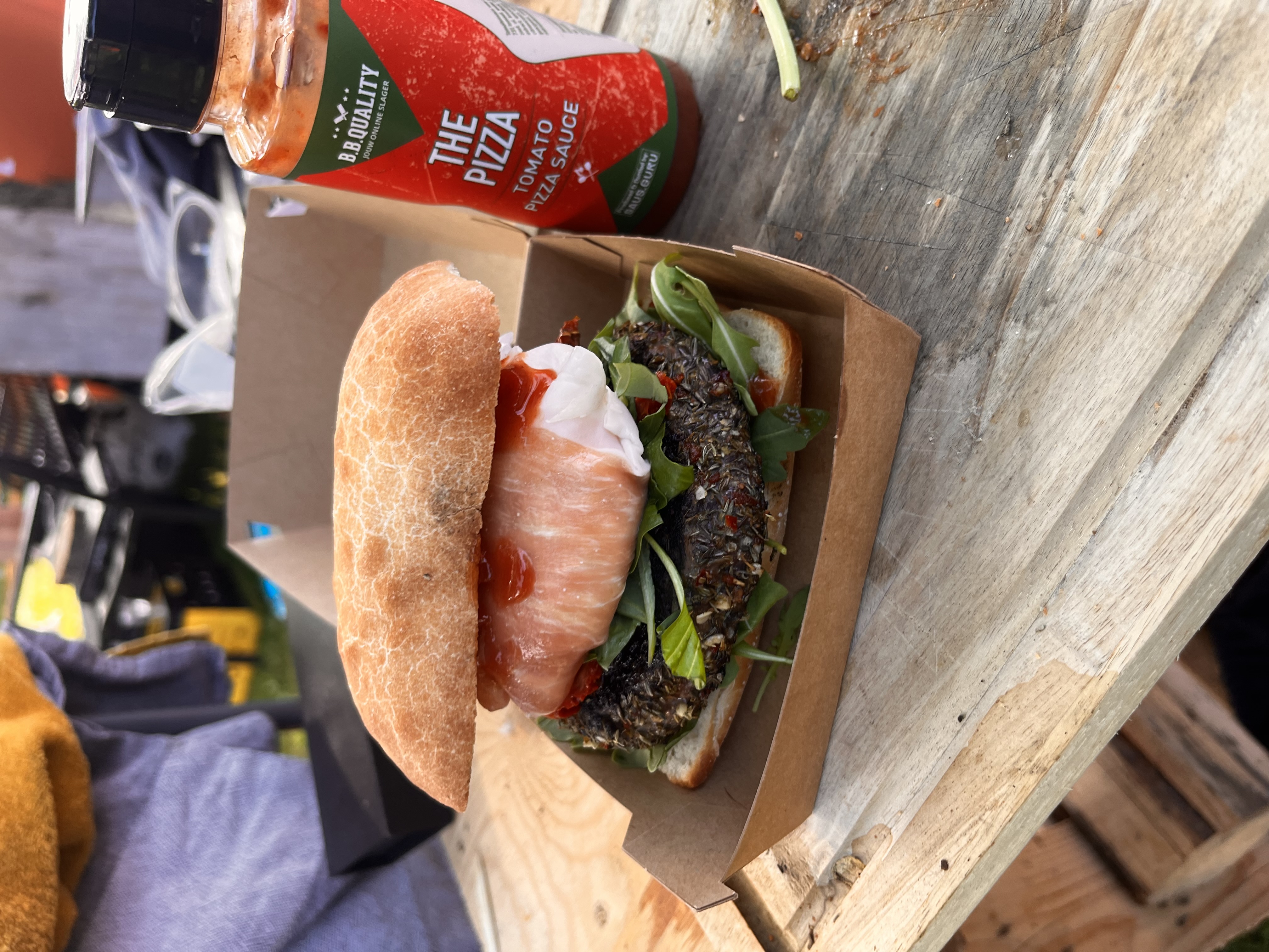 Italiaanse ciabatta burger